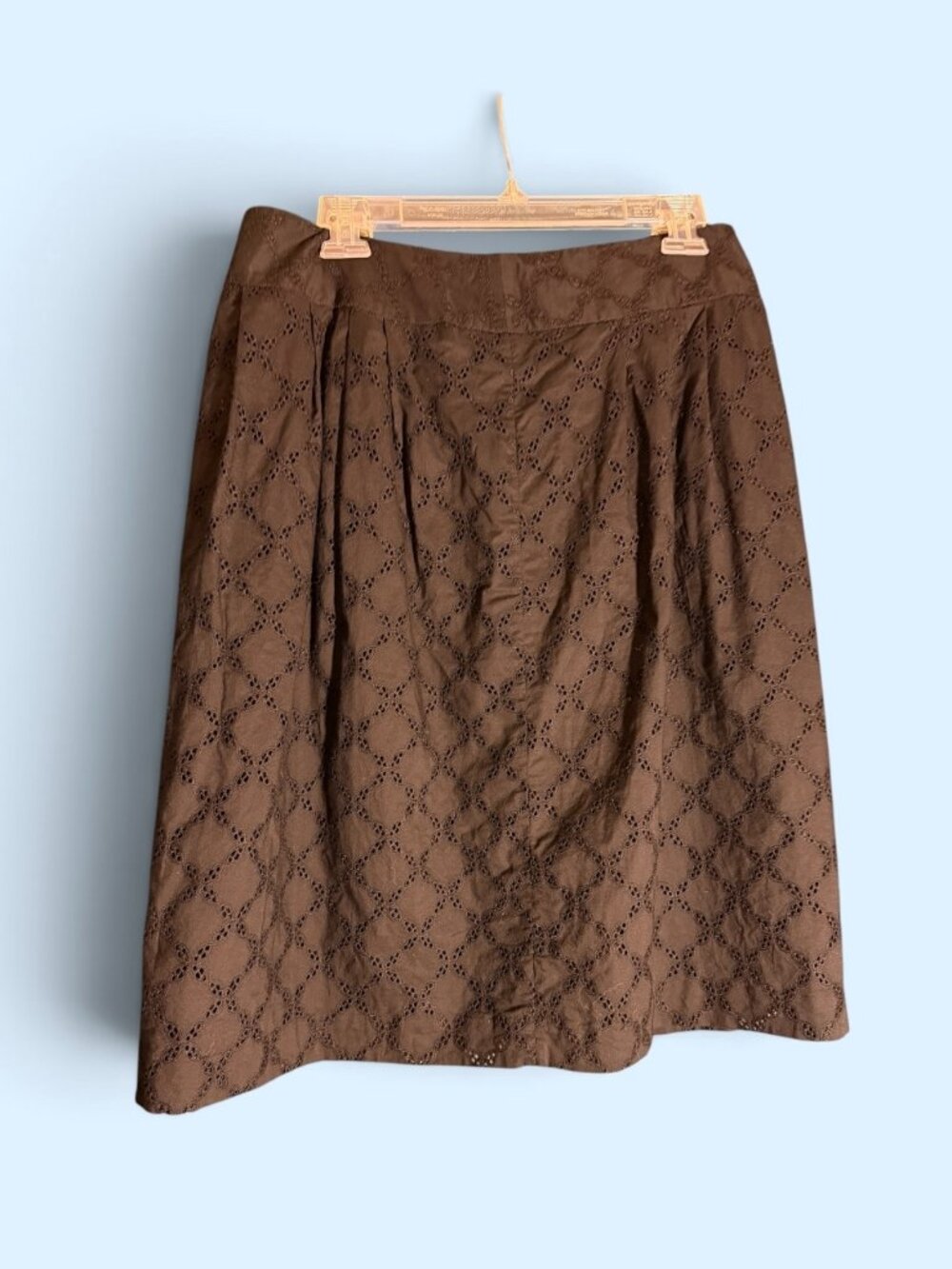 LOFT Black Cotton Eyelet A-Line Skirt Sz 10